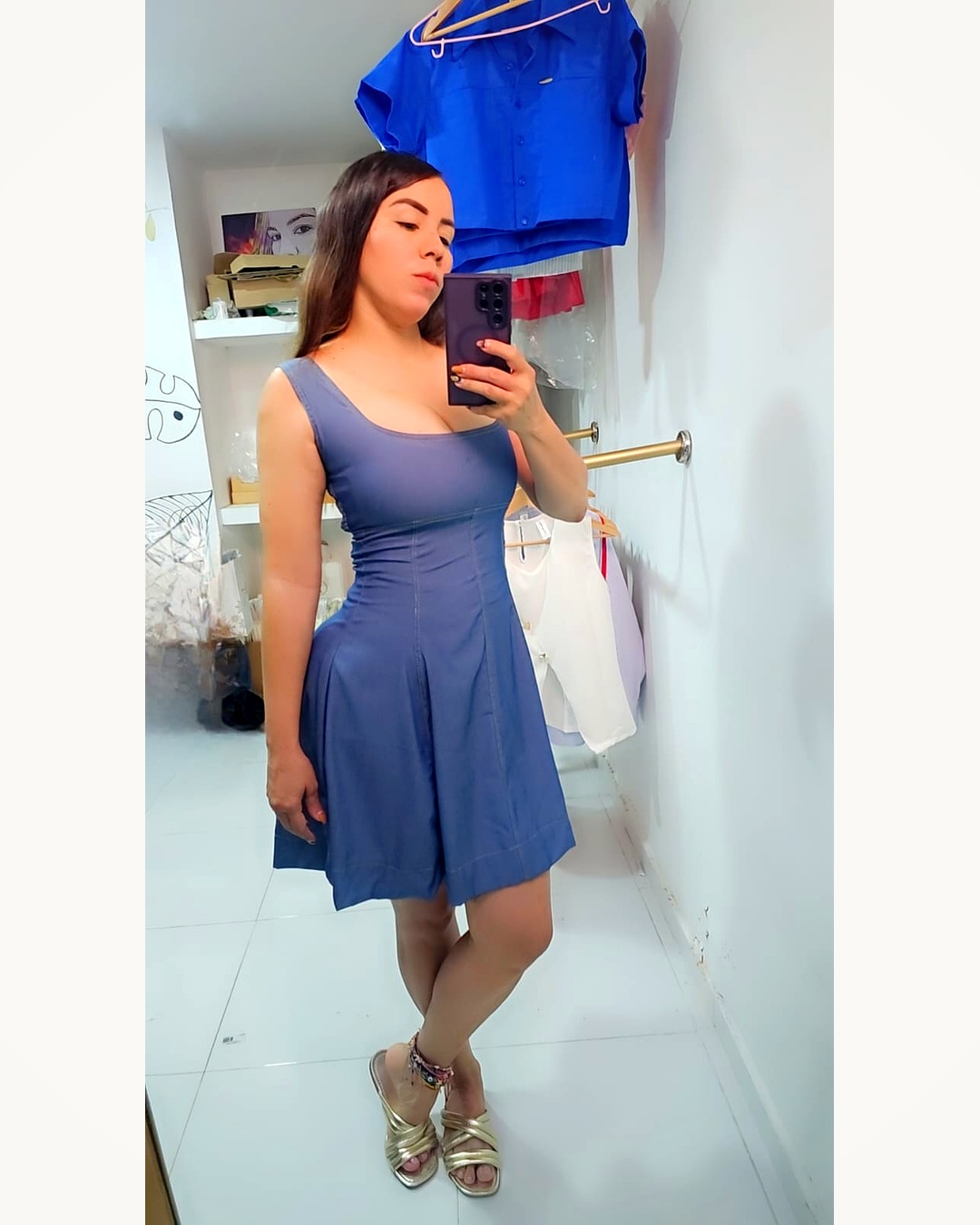 Look 13 — Vestido Corset Denim Chambray Lavanda